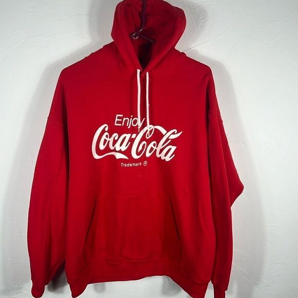 🔥True Vintage “Enjoy COCA-COLA” Hoodie Sweatshirt Sz XL - EXCELLENT Condition - Picture 1 of 7